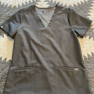 FIGS Charcoal V-Neck Scrub Top